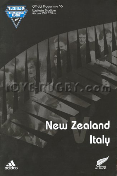 2002 New Zealand v Italy  Rugby Programme